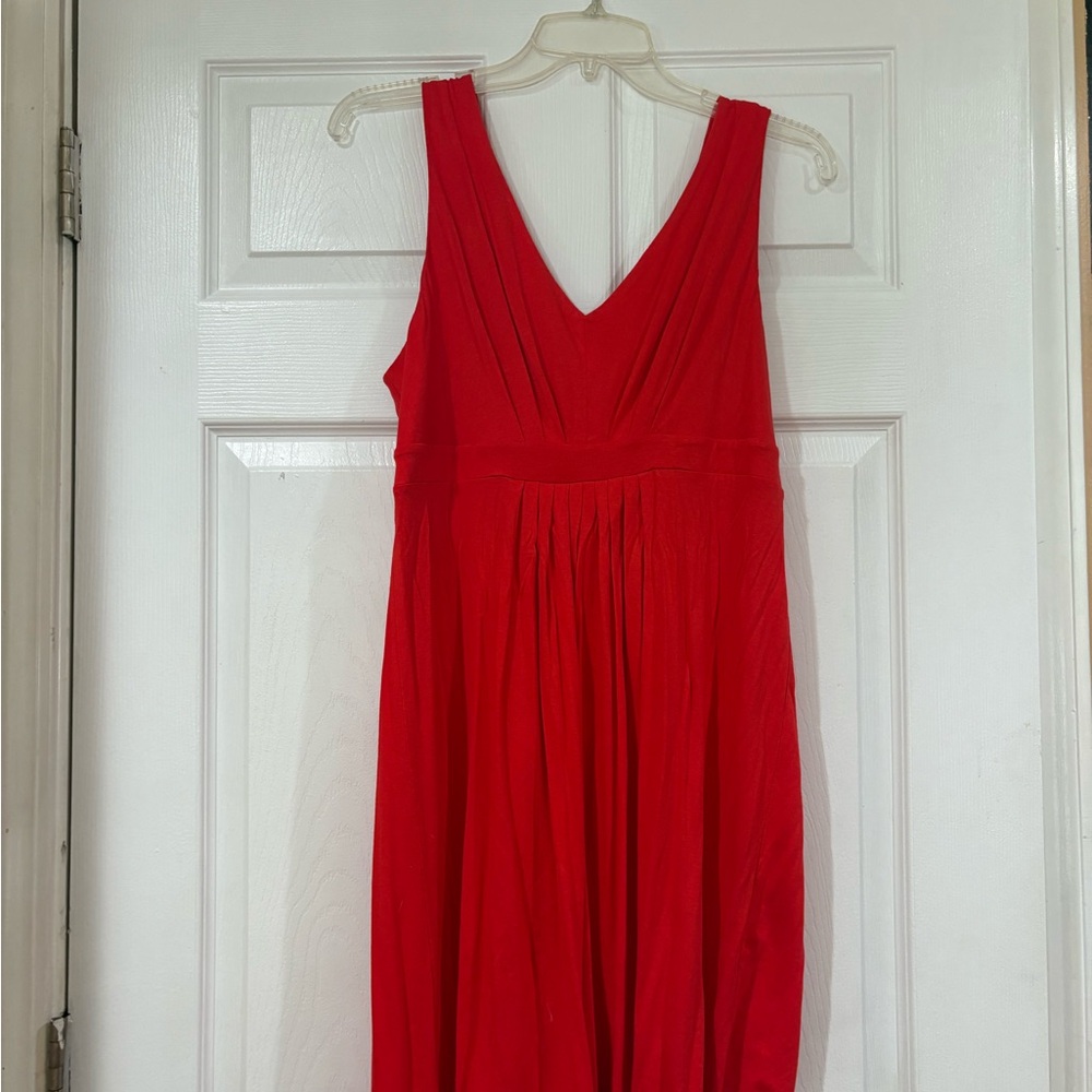 LOFT Vibrant Red Backless Dress